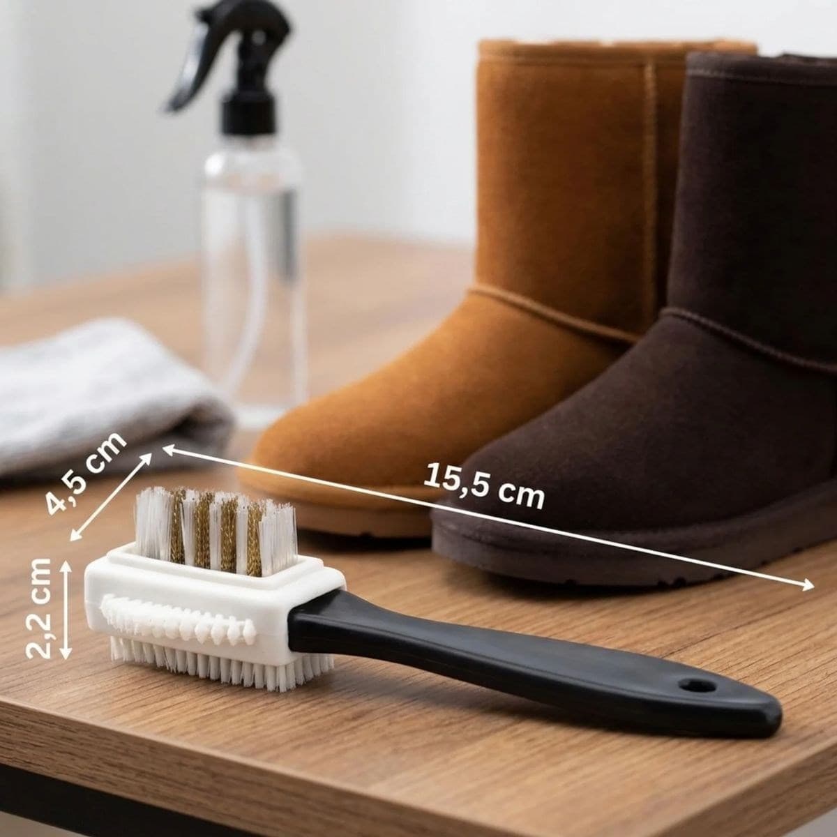 Roichil® Çift Taraflı Pratik Taşınabilir Süet Nubuk Deri Çizme Bot Ayakkabı Temizleme Bakım Fırçası — küçük görsel 5