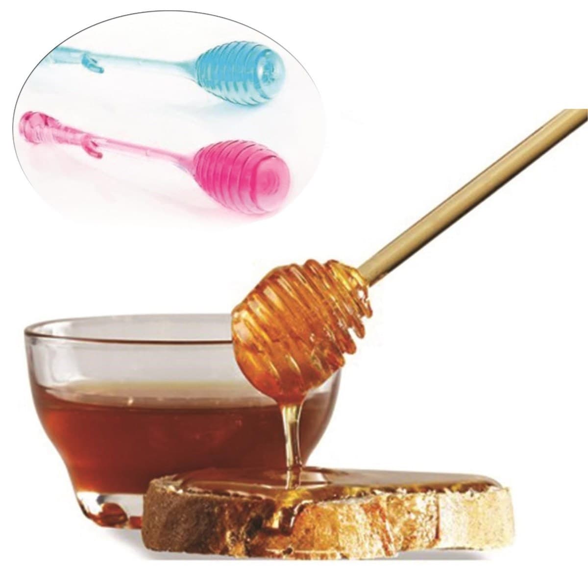 Roichil® Rengarenk Plastik Şirin Pratik Bal Doldurma Reçel Sevis Kaşığı