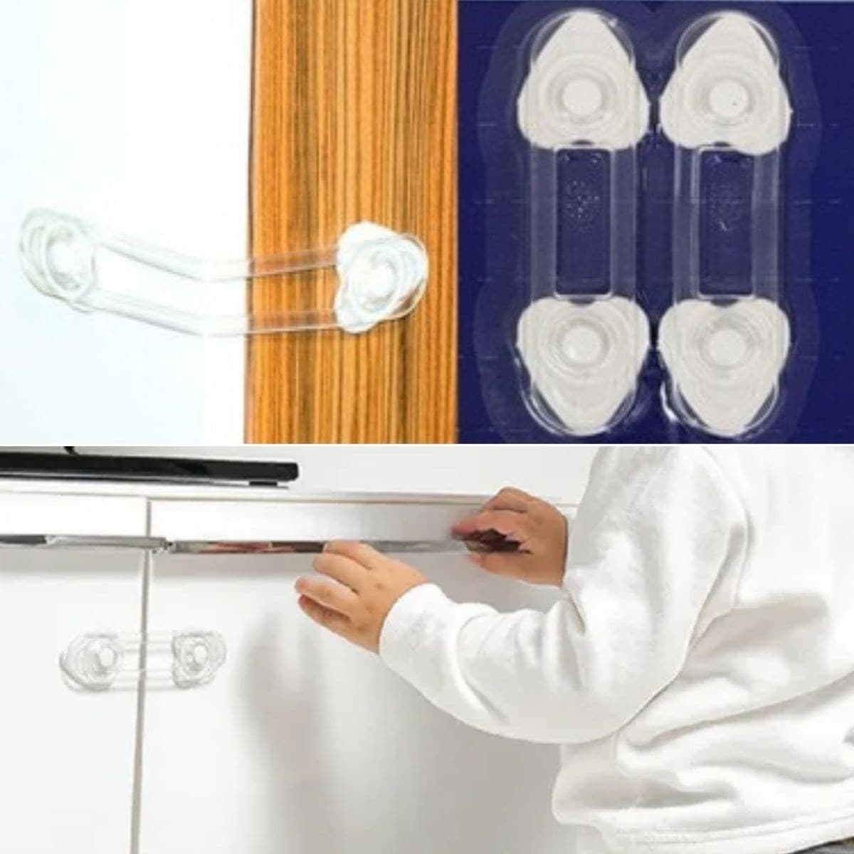 Roichil® 2'li Mini Çok Amaçlı Kilit- Çocuk Güvenlik Gereçkerli Çekmece,Dolap,Kapak Kilidi