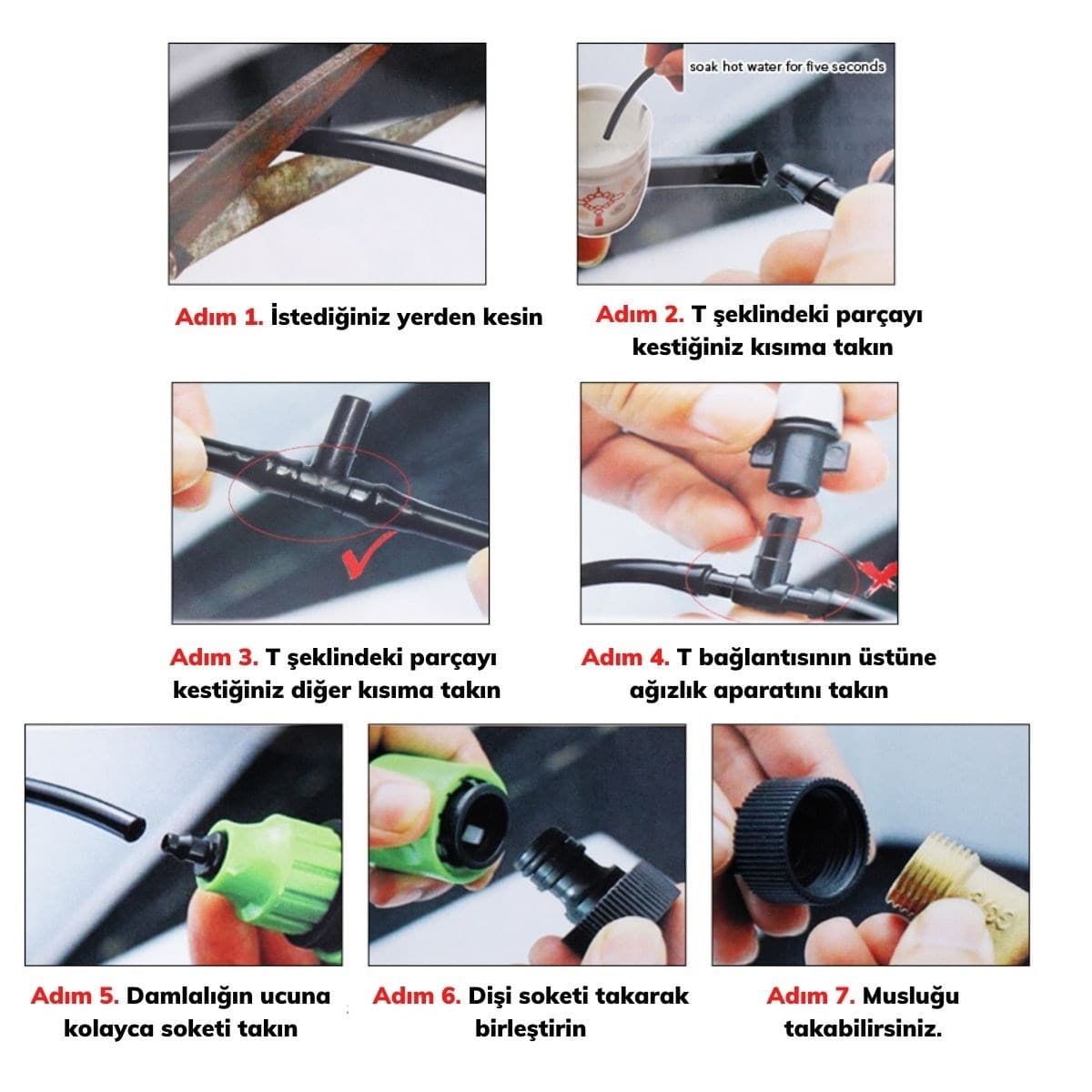 Roichil® 10 Metre Kendin Yap Balkon Veranda Çardak Kamelya Sulama Serinletme ve Nemlendirme Sistemi — küçük görsel 7