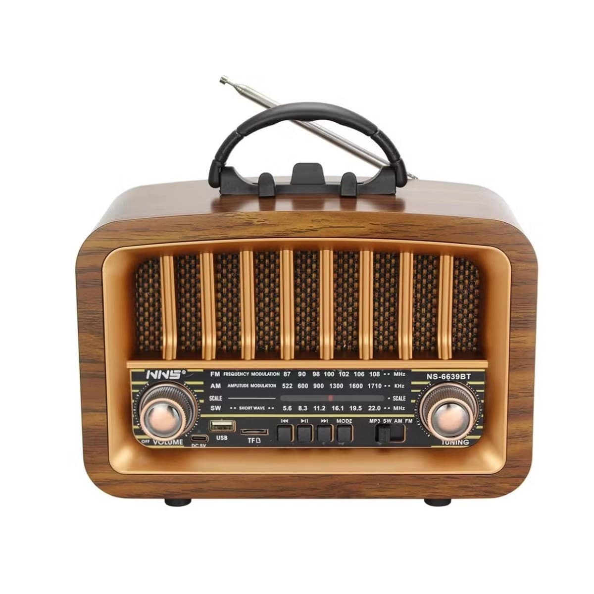Roichil® Taşınabilir USB İle Şarj Olabilen Klasik AM /FM/SW Transistör Retro Tipi Klasik Radyo