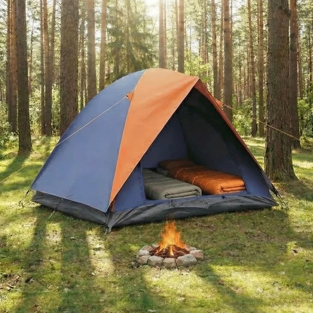 Roichil® 4 Kişilik Manuel Kurulum Gölgelikli Kamp Çadırı – Aile, Doğa, Piknik ve Outdoor 200x200x135 cm
