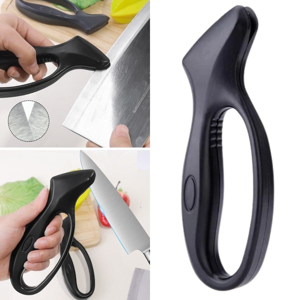 Roichil® Kolay Tutuş Saplı Paslanmaz Çelik Manuel Bıçak Bileme Aleti
