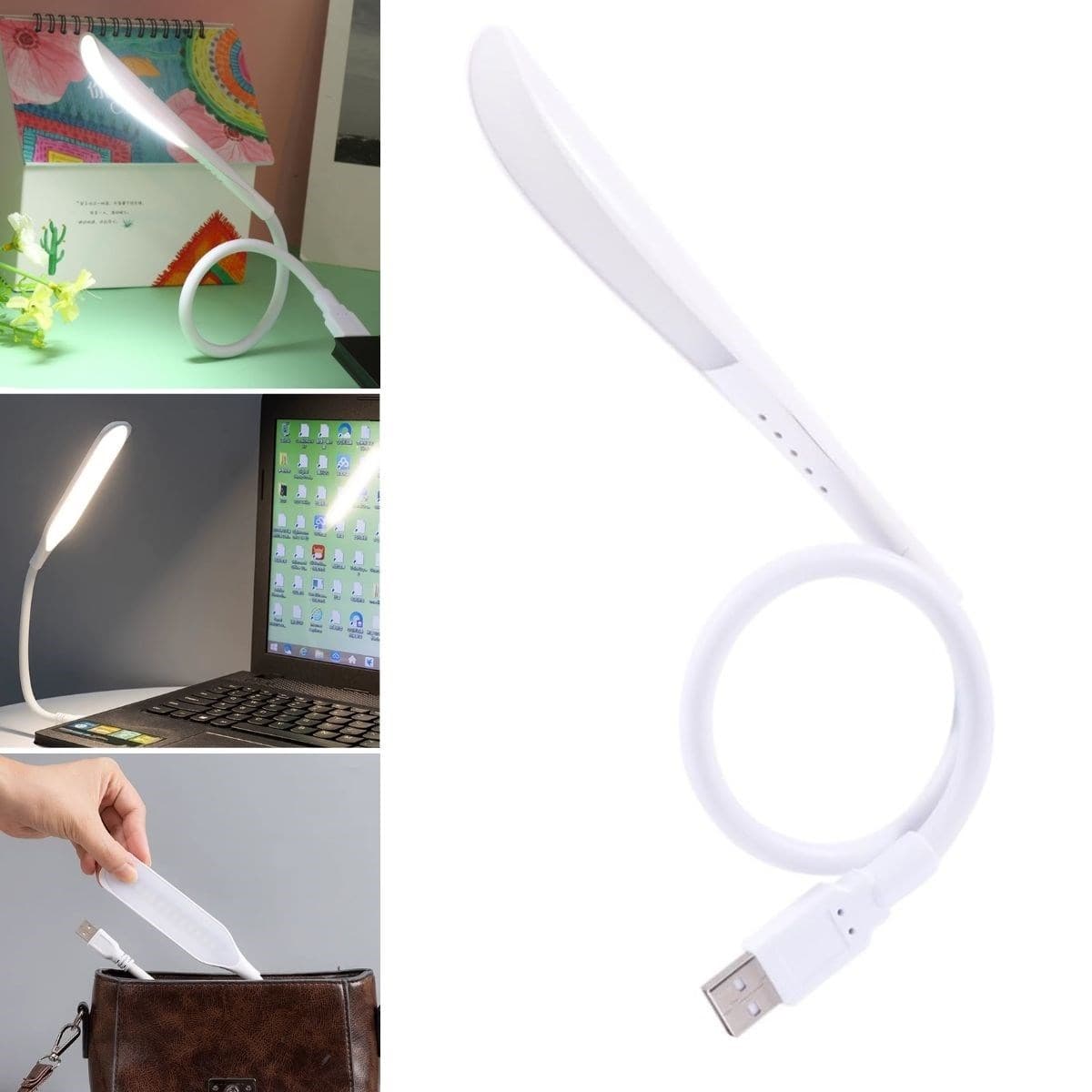 Roichil® USB Girişli 14 Ledli 3 Kademeli Dokunmatik Masa/Kitap Okuma Lambası Ledi Beyaz