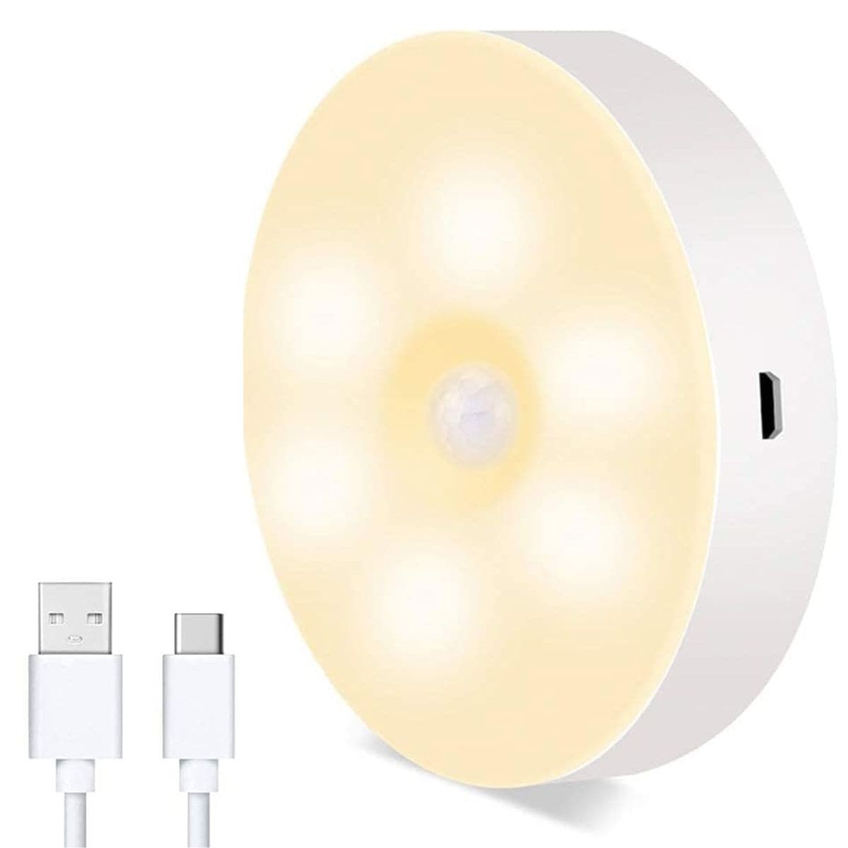 Roichil® Hareket Sensörlü Usb Şarjlı Spot Lamba Mıknatıslı ve Yapışkanlı Gün Işığı Renk Led — küçük görsel 1