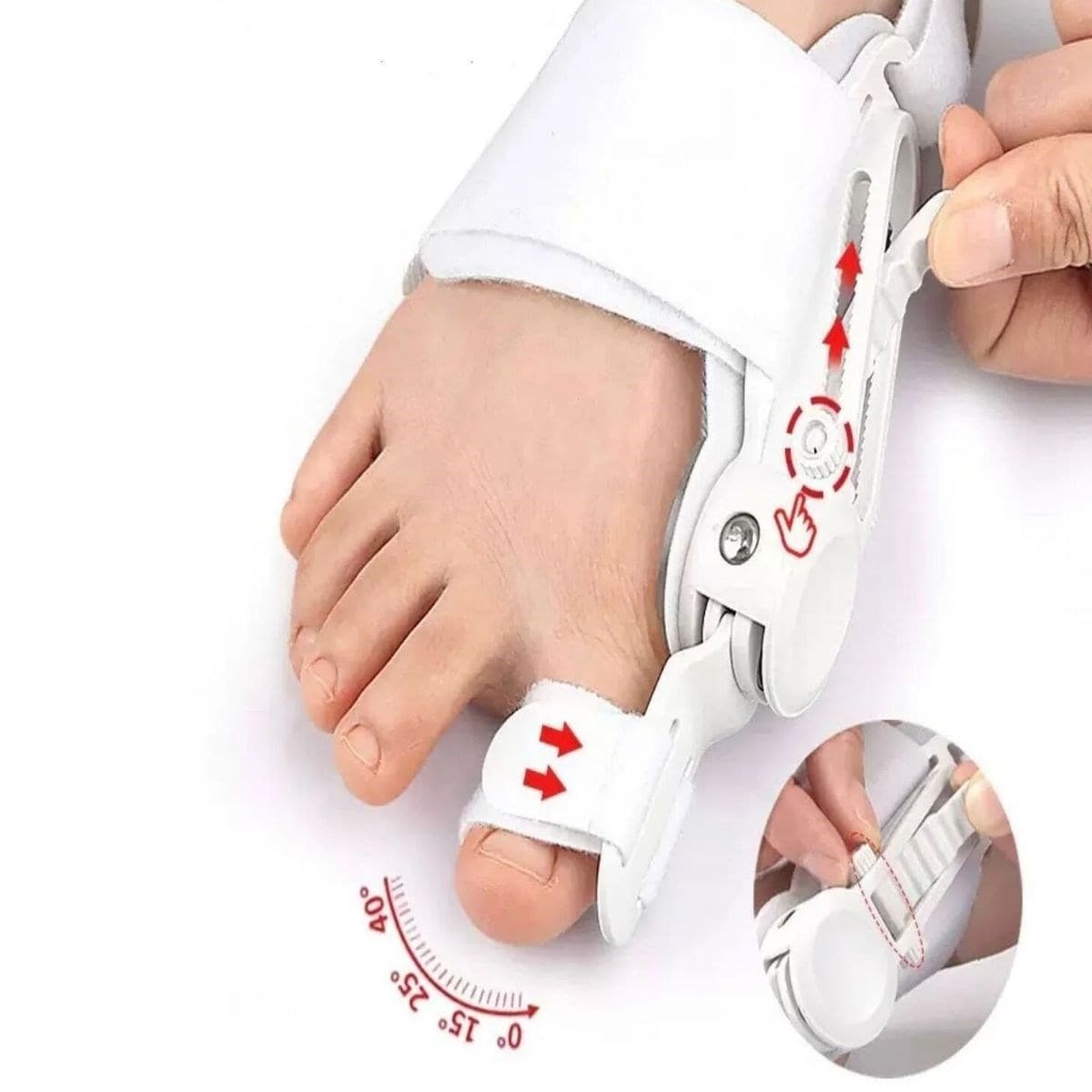 Roichil® Ayarlanabilir Ayak Baş Parmak Kemik Düzeltici – Halluks Valgus (Bunyon) Aparatı, Gece Gündüz Kullanıma Uygun Ayak Düzeltme Ateli