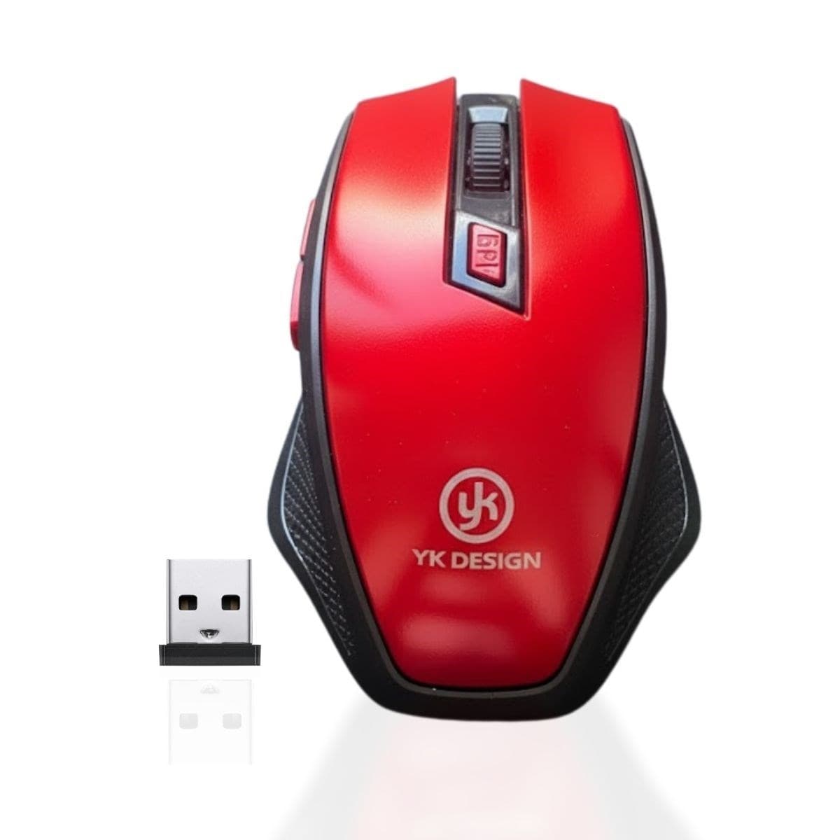 Roichil® Kırmızı Renkli Baş Parmak Destekli Ergonomik Sessiz Kablosuz Mouse – USB Alıcılı, Ofis ve Oyun İçin Konforlu Bilgisayar Faresi MS6300