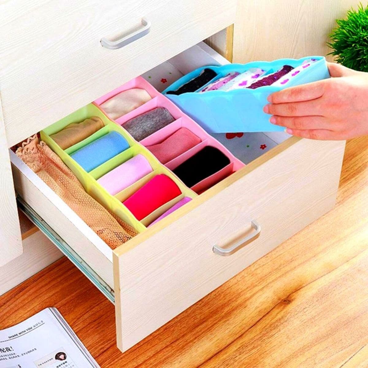 Roichil® 5 Bölmeli Çekmece İçi Çorap Kravat Düzenleyici Organizer Aparat