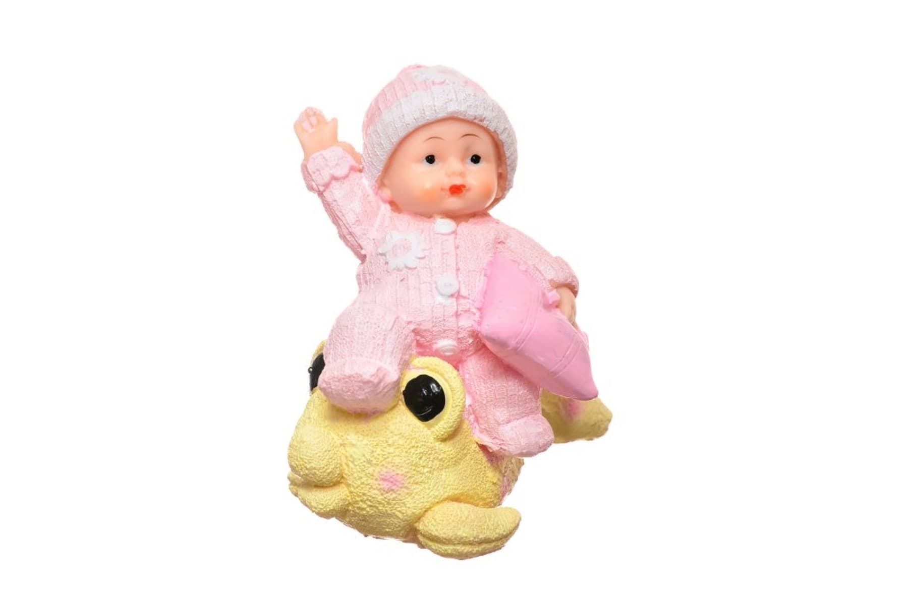 Roichil® Decotown Hediyelik Sevimli Pembe Bebek Biblo Polyester Süs Eşyası