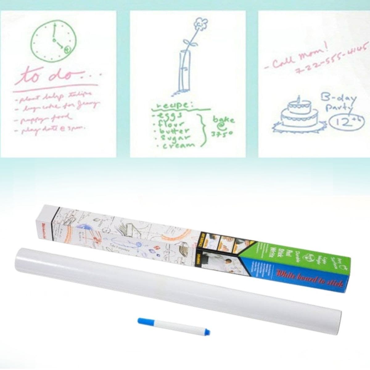 Roichil® Silinebilir Kalemli Sticker Duvara Yapışabilen Yazı Tahtası 60x100 cm
