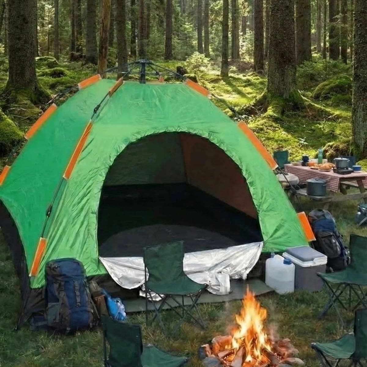 Roichil® 8 Kişilik Otomatik Kurulum Kamp Çadırı – Outdoor , Suya Dayanıklı Hızlı Kurulum Piknik ve Doğa İçin Geniş Aile Çadırı 250x250x165 cm