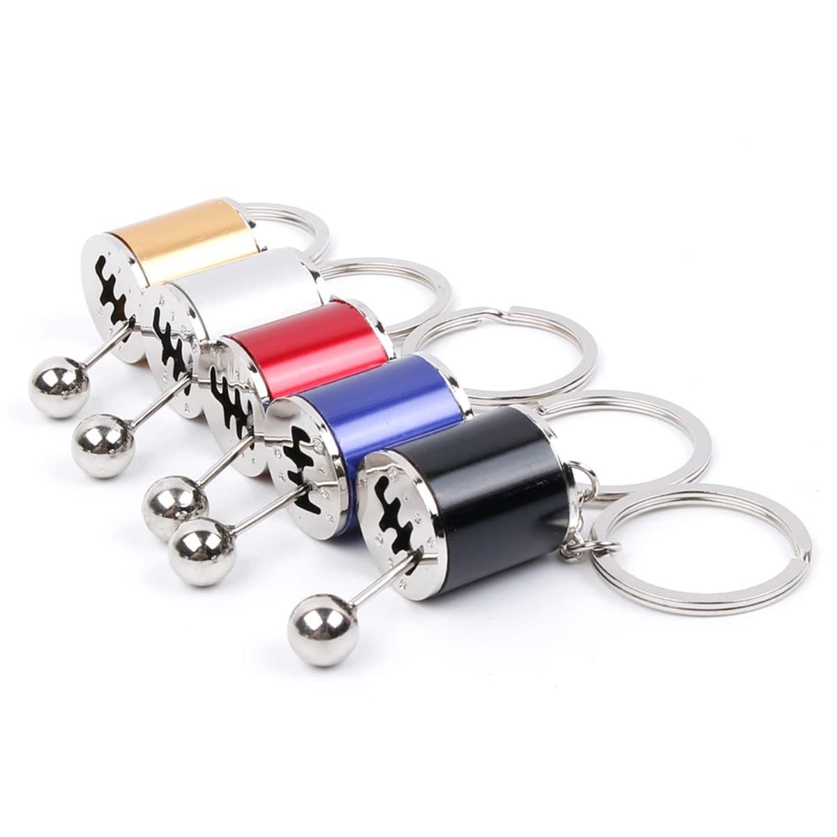Roichil® Hareketli Araba Vites Anahtarlık Altı Hız Manuel Vites Dişli Shifter Topuzu Metal Anahtarlık