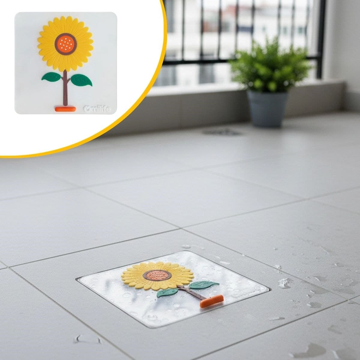 Roichil® Ayçiçeği Tasarımlı Gider Koku Önleyici – Silikon Lavabo Gider Matı
