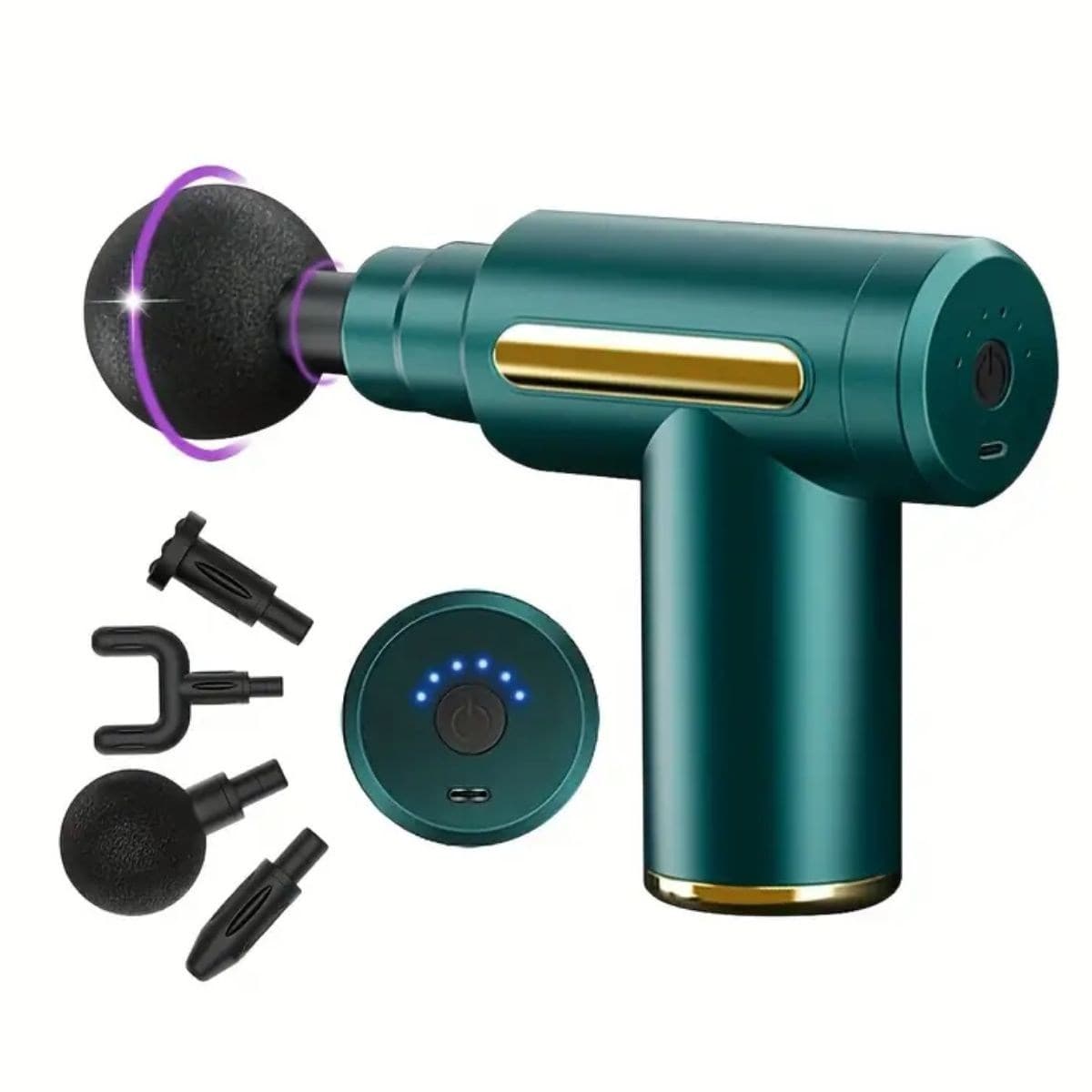 Roichil® 4 Masaj Başlıklı Titreşim, Şarj Edilebilir Küçük Masaj Aleti,Masaj Tabancası