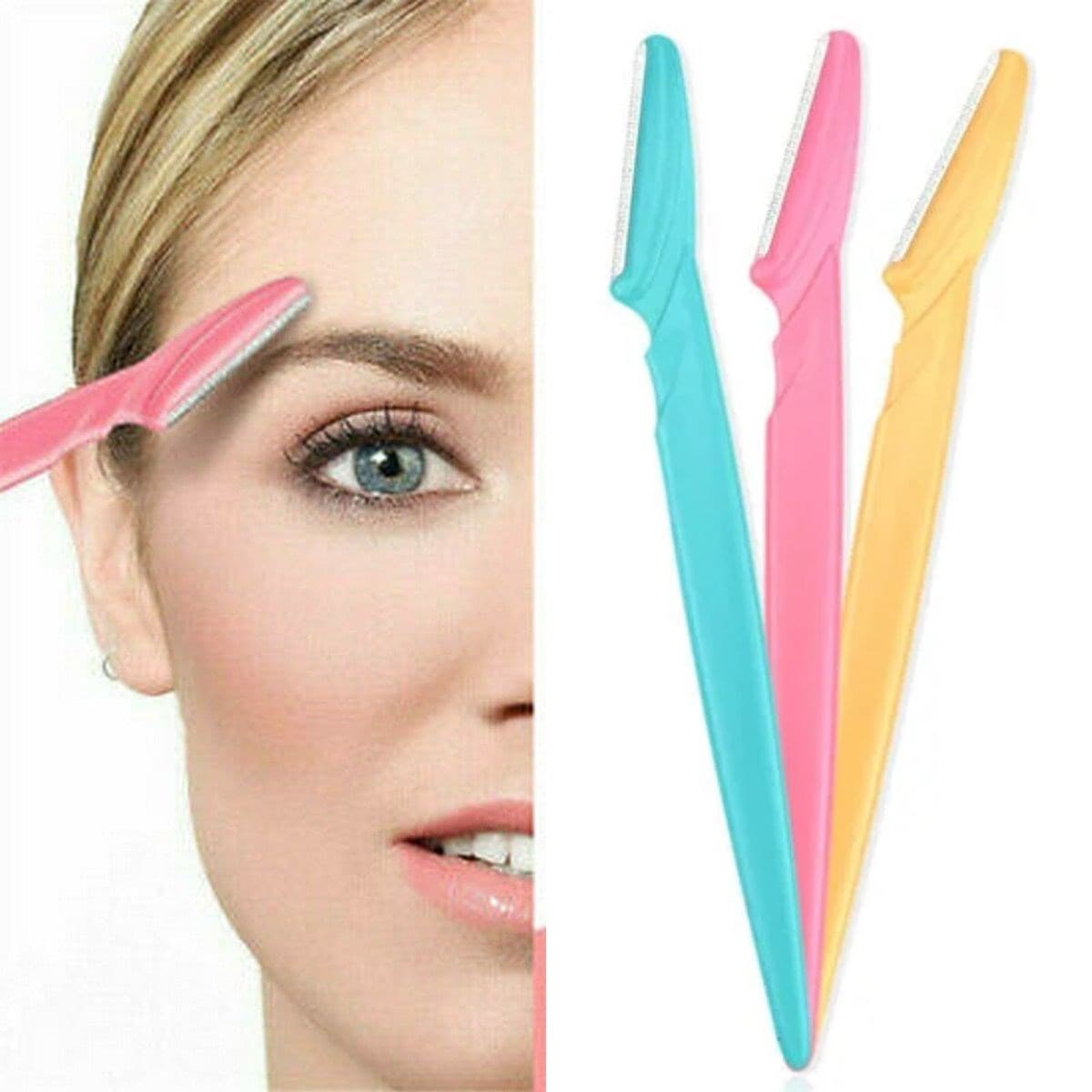 Roichil® 3’lü Kadın Kaş Usturası Seti – Hassas Ciltler İçin Güvenli Yüz Tüy Temizleme Bıçağı