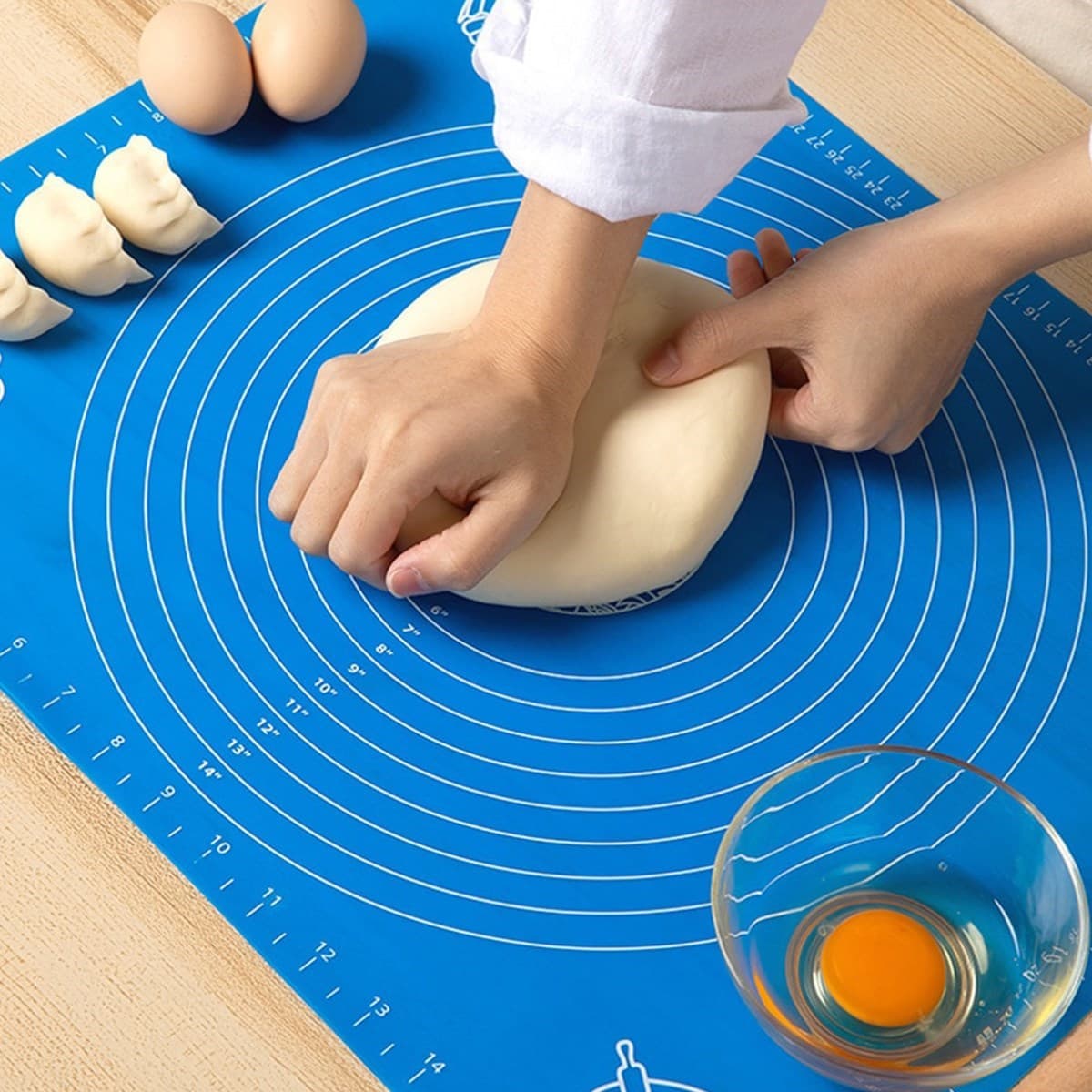 Roichil® 40*50 cm Silikon Ölçekli Kullanımı Kolay Hamur Açma Matı Ekmek Mantı Makarna Hamuru Yoğurma