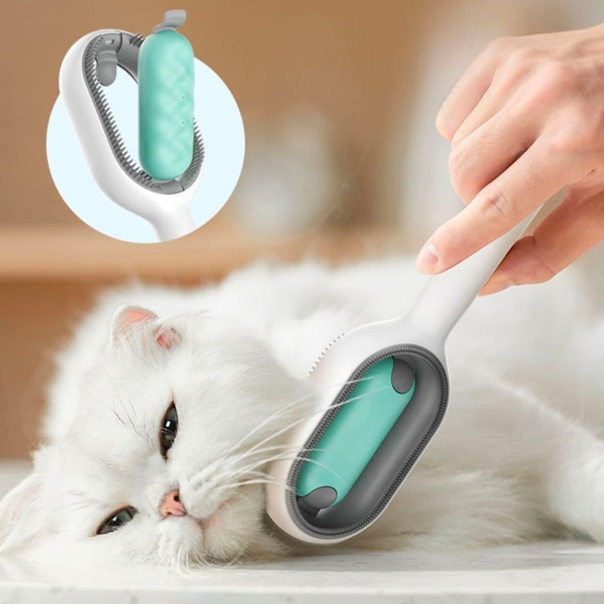 Roichil® Evcil Hayvanlar İçin Çift Taraflı Pet Fırçası Nemli Tüy Tarama Tarağı