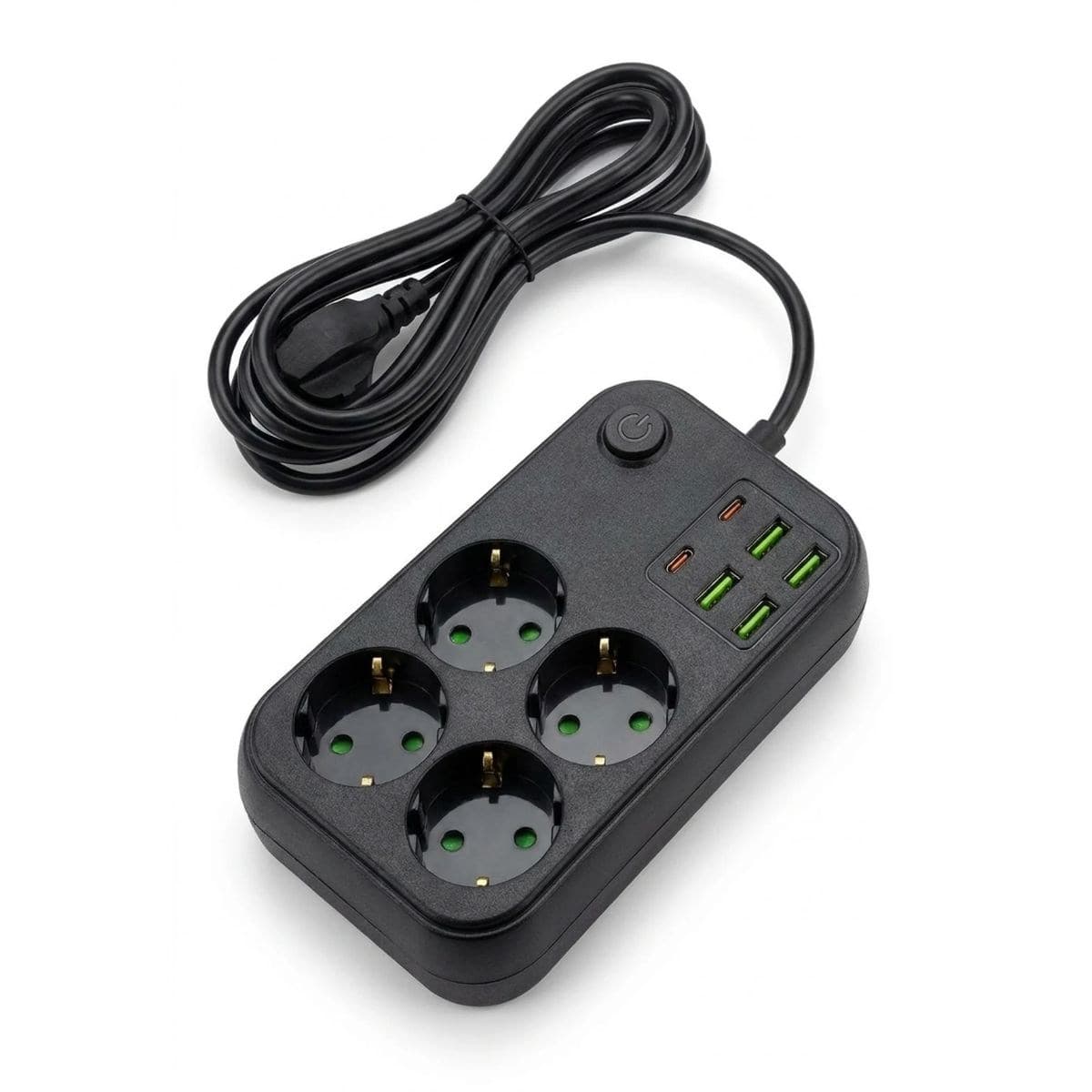 Roichil® Çoklu Priz Uzatma Kablosu 4 Soket + 4 USB + 2 Type-C – Termal Akım Korumalı, Isıya Dayanıklı, Çocuk Korumalı Güvenli Priz 100-250V