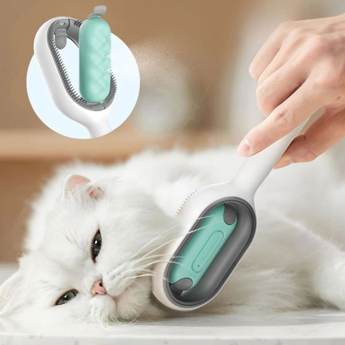 Roichil® Su Hazneli Kedi ve Köpek Tüyü Toplamama Fırçası Su Hazneli Pet Tarağı