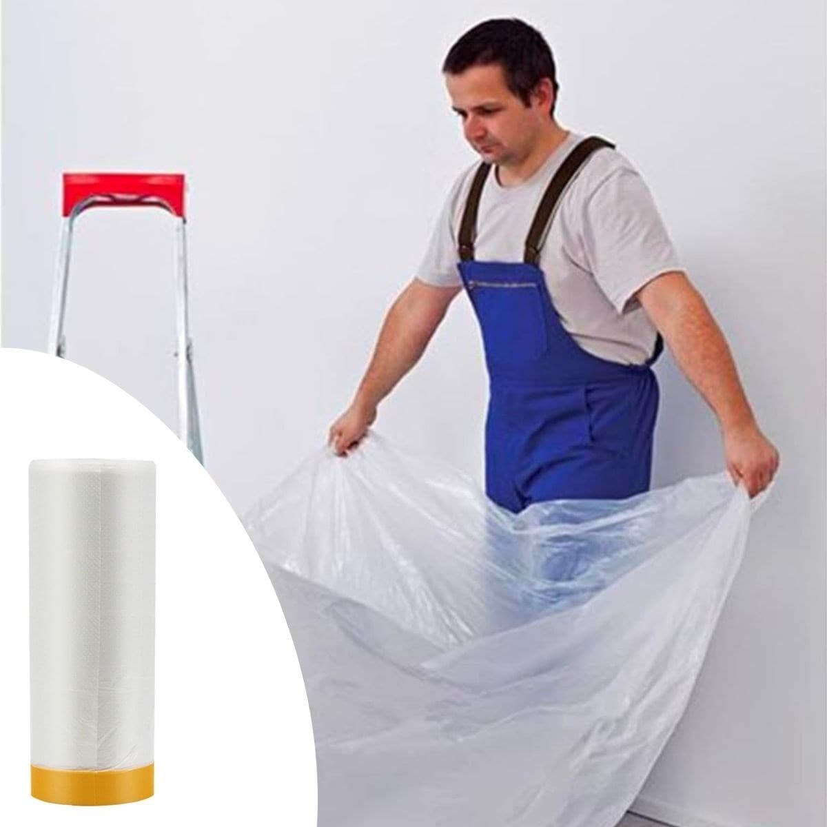 Roichil® Boya Badana Eşya Koruma Hışır Örtüsü 280cm x 15 mt Yapışkanlı Hışır Örtü