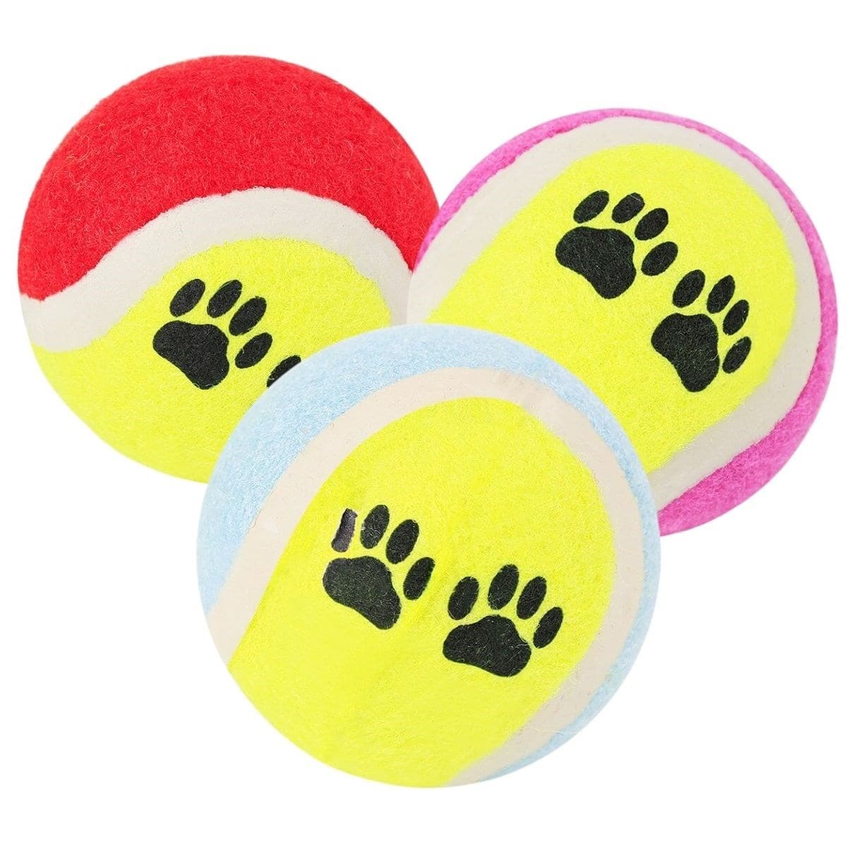 Roichil® 3lü Renkli Desenli Tenis Topu Kedi Köpek Oyuncağı