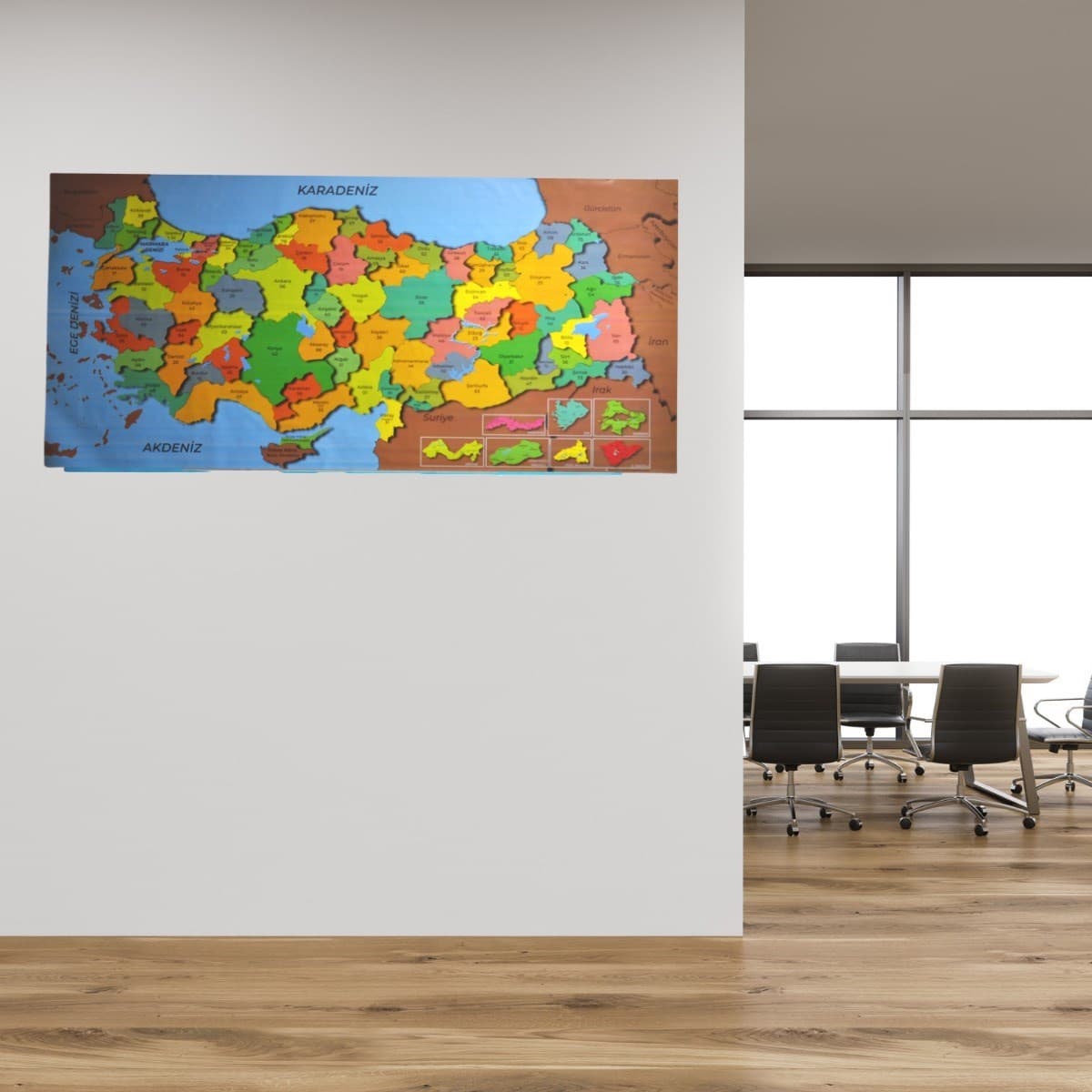 Roichil® Renkli Türkiye Haritası Manyetik Yapıştırıcı Gerektirmeyen Duvar Stickerı 118 CM * 56 CM