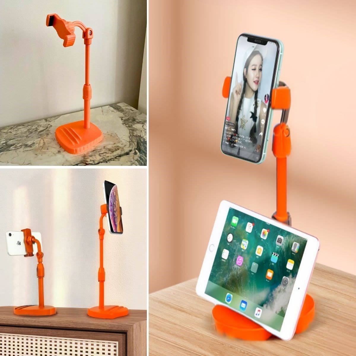 Roichil® Masa Üstü Tablet ve Telefon Tutucu Plastik Aparat Turuncu Telefon Standı