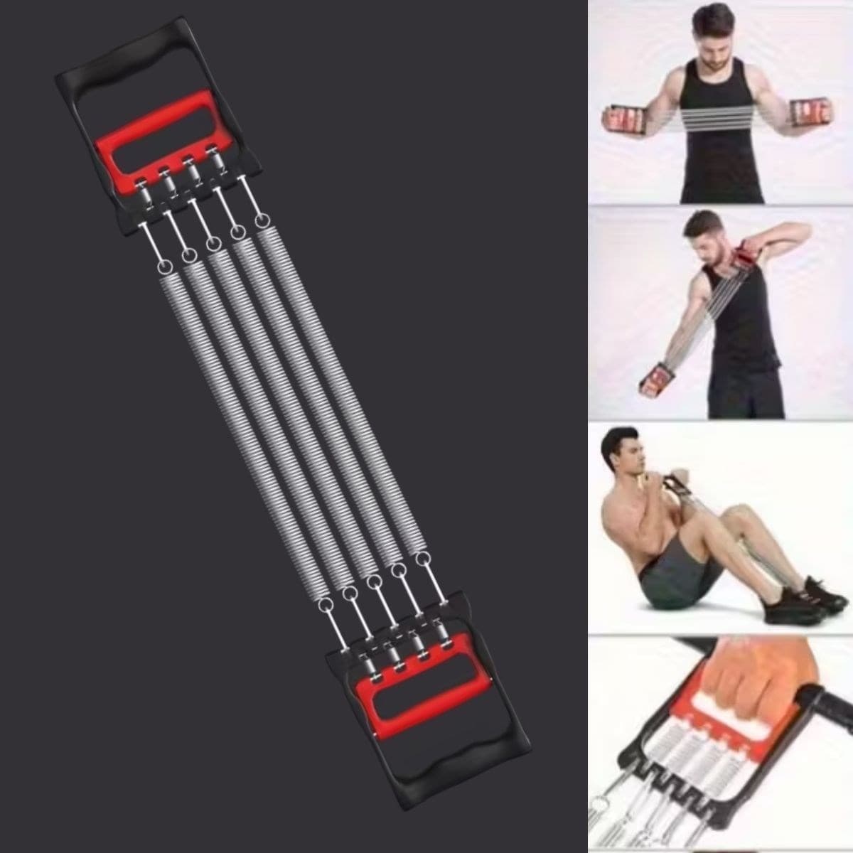 Roichil® Göğüs Genişletme ve Kuvvet Egzersiz Aleti – 5 Yaylı 5 Kademeli Ayarlanabilir Fitness ve Kuvvet Antrenmanı Ekipmanı