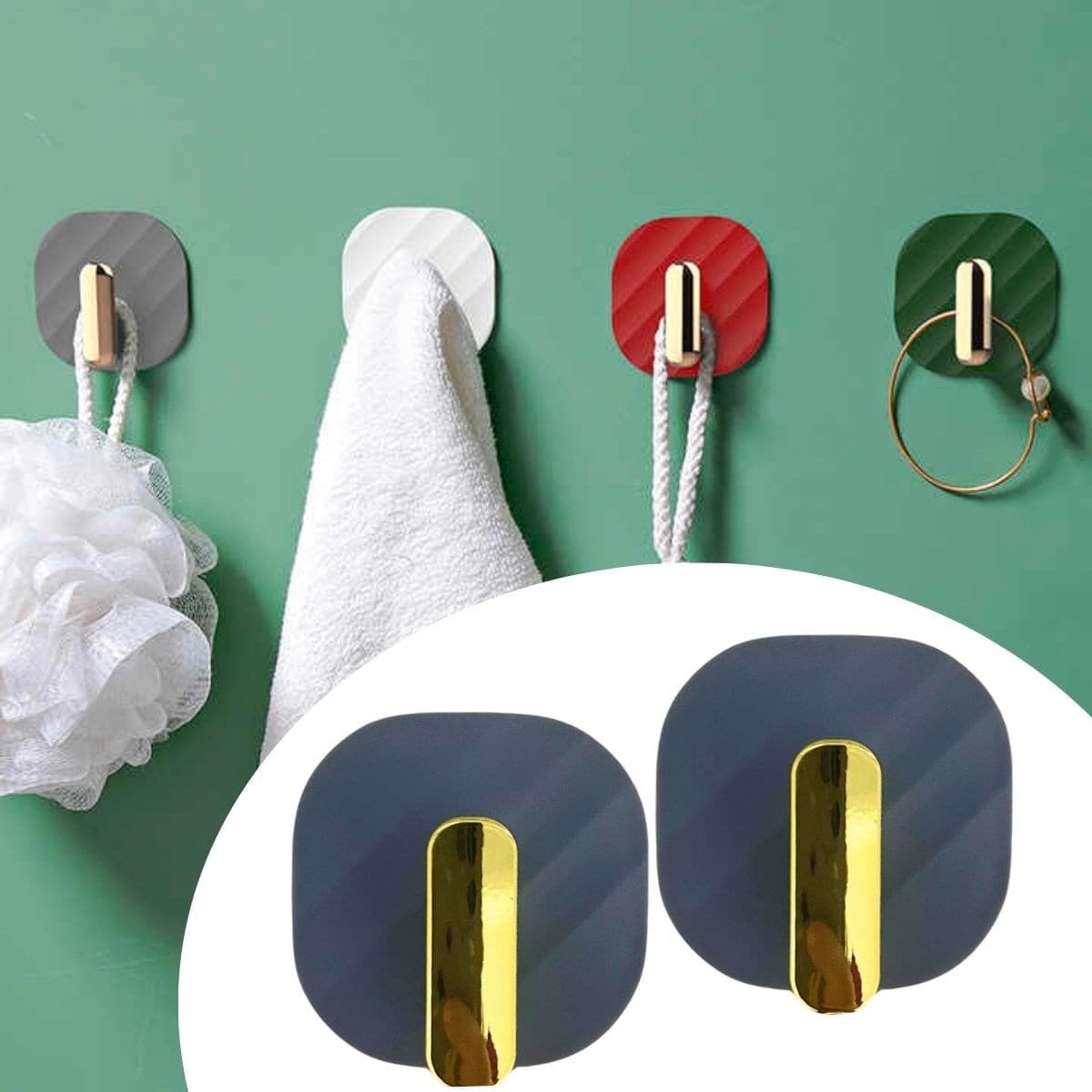 Roichil® 2li Yapışkanlı Retro Askılık Dolap Kapak Kulpu Gri