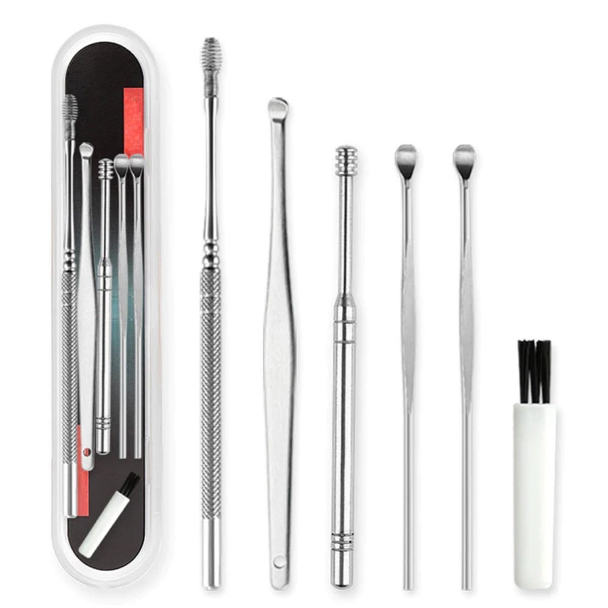 Roichil® 6 Parça Paslanmaz Çelik Kulak Balmumu Toplayıcı Çıkarıcı Temizleyici Bakımı Çubuk Seti