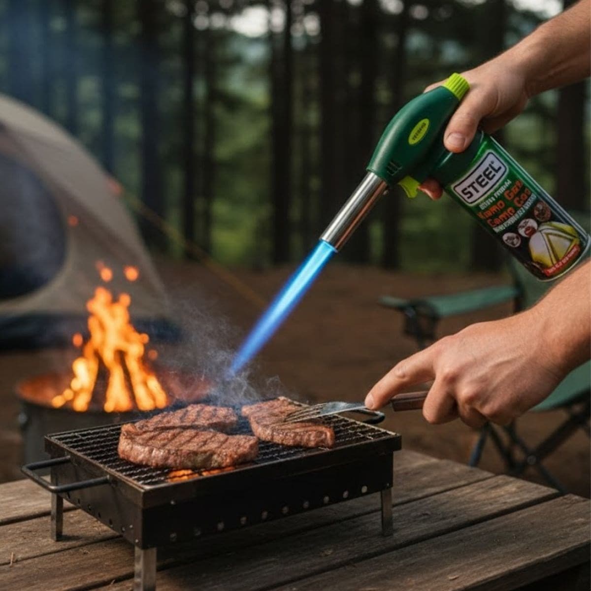 Roichil® Outdoor Kamp, Piknik ve Tamir İşleri İçin Kamp Gazı Seti – Taşınabilir Pürmüz Alev Tabancası ve Yüksek Performanslı Gaz Kartuşu