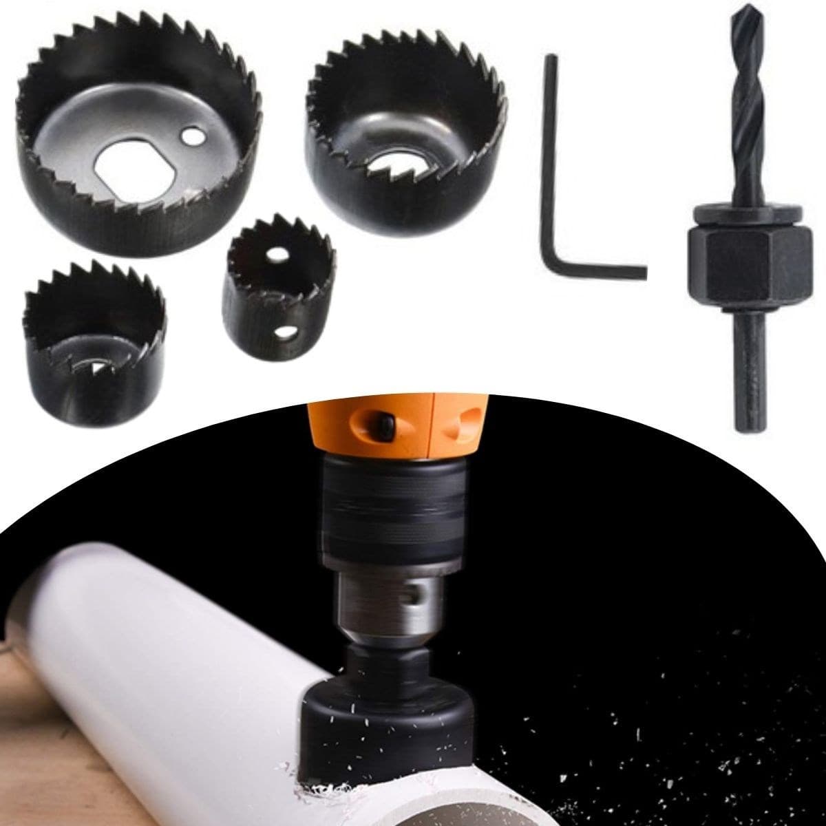 Roichil® 6 Parça Demir Ahşap Alçıpan Delme Buat Açma Seti