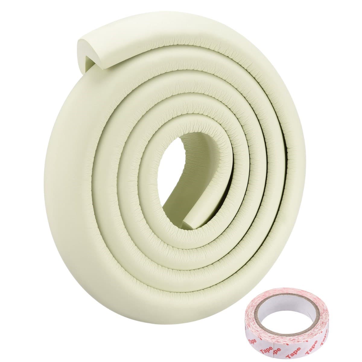 Roichil® 2 Metre Sarmal Krem Masa Kenar Koruyucu Şerit Masa Köşe Aparatı Bebek Çocuk Cam Ahşap Masa