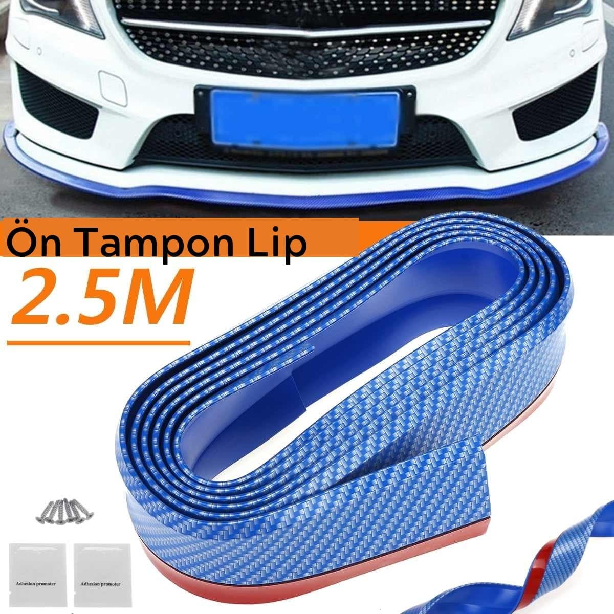 Roichil® Mavi 2,5 Metre Araba Oto Ön Tampon Koruyucu Kauçuk Pratik Tampon Şerit Bant Döşeme Kiti