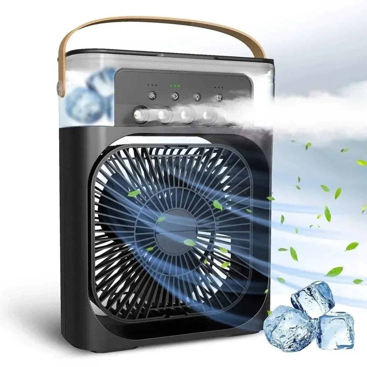 Roichil® Taşınabilir 3 Farklı Mod Ayarlı 7 Farklı Led Işıklı Sulu Soğutmalı Taşınabilir Masaüstü USB Fan Vantilatör