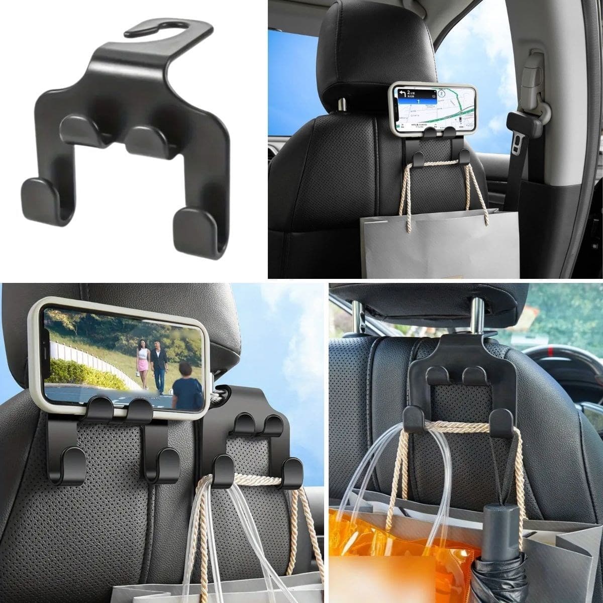 Roichil® Oto Koltuk Arkası Düzenleyici Organizer Askılıklı Telefon,Tablet Tutucu