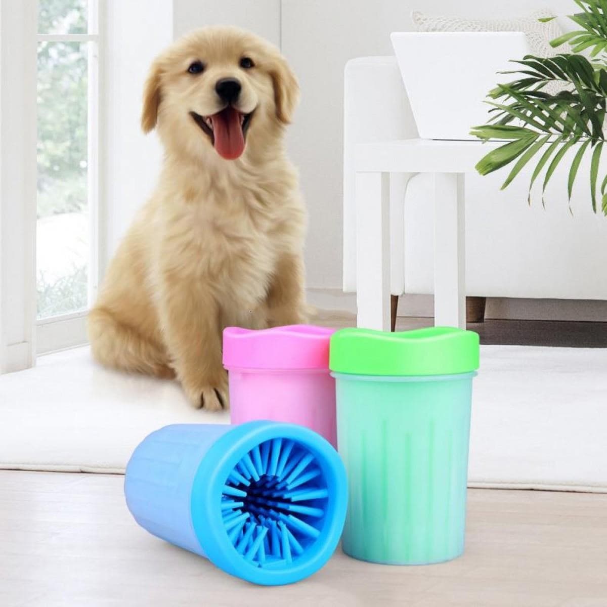 Roichil® Silikon Jel Fırçalı Kedi Köpek Pati Ayak Yıkama Temizleme Kovası (Küçük)