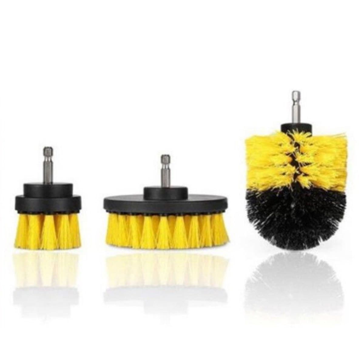 Roichil® 3lü Matkap Ucu Banyo Küvet Duşakabin Araba Tekerliği Koltuk Yıkama Temizleme Fırçası Seti