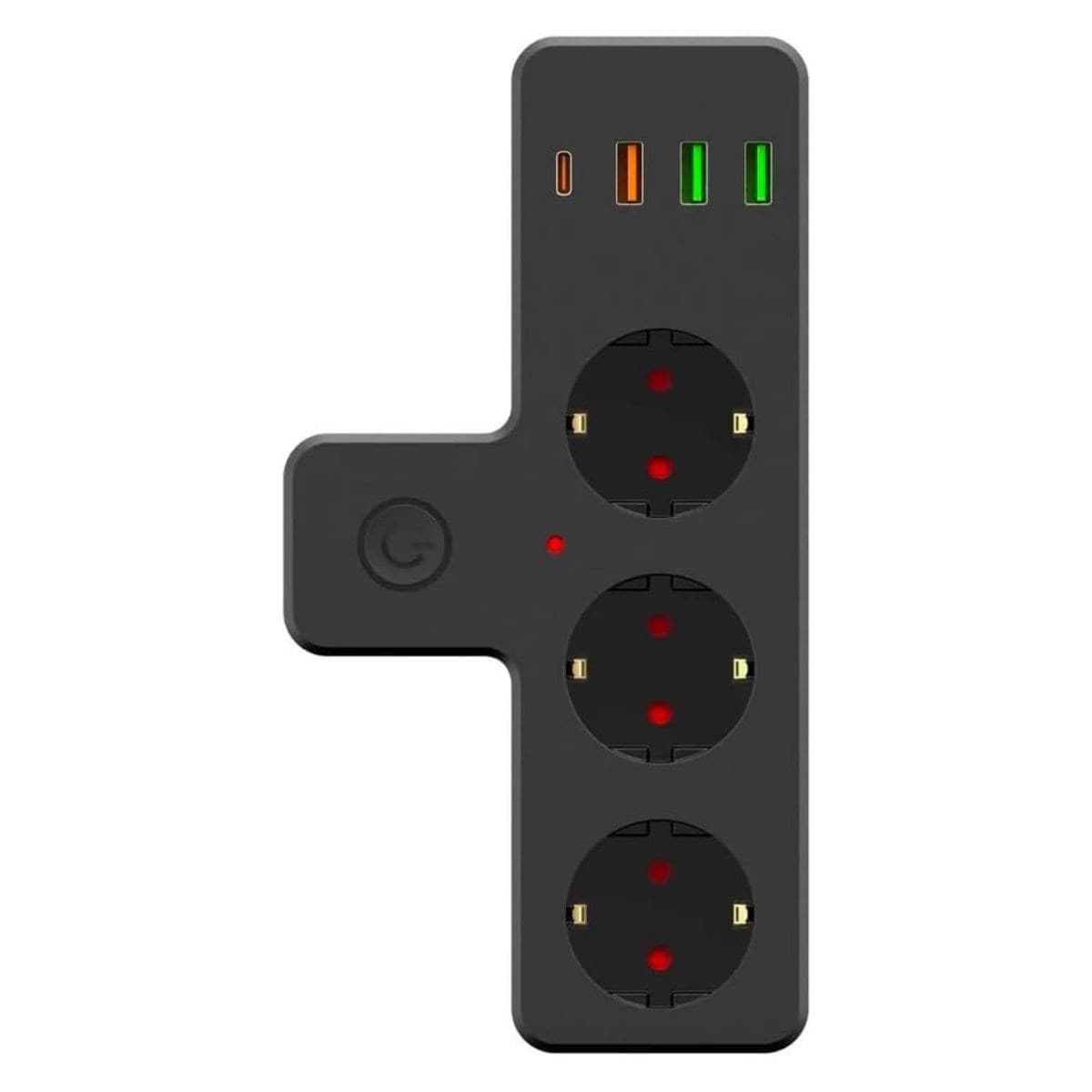 Roichil® Termal Akım Korumalı 3 Adet Soket,3 Adet USB ve 1 Adet Type-C Girişli 20w Priz Model 3397