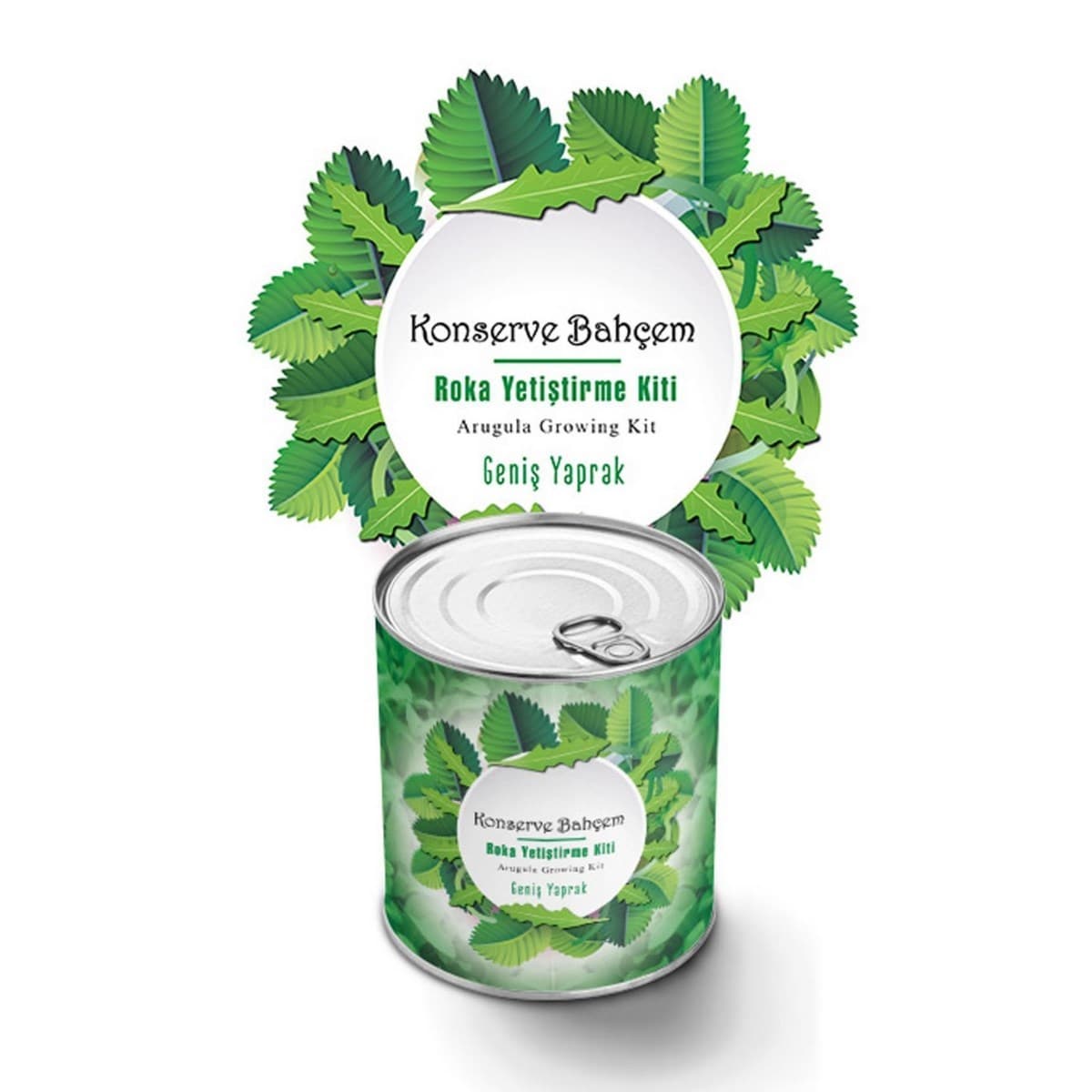 Roichil® Konserve Bahçem Evde Konservede İri Yapraklı Roka Yetiştirme Kiti