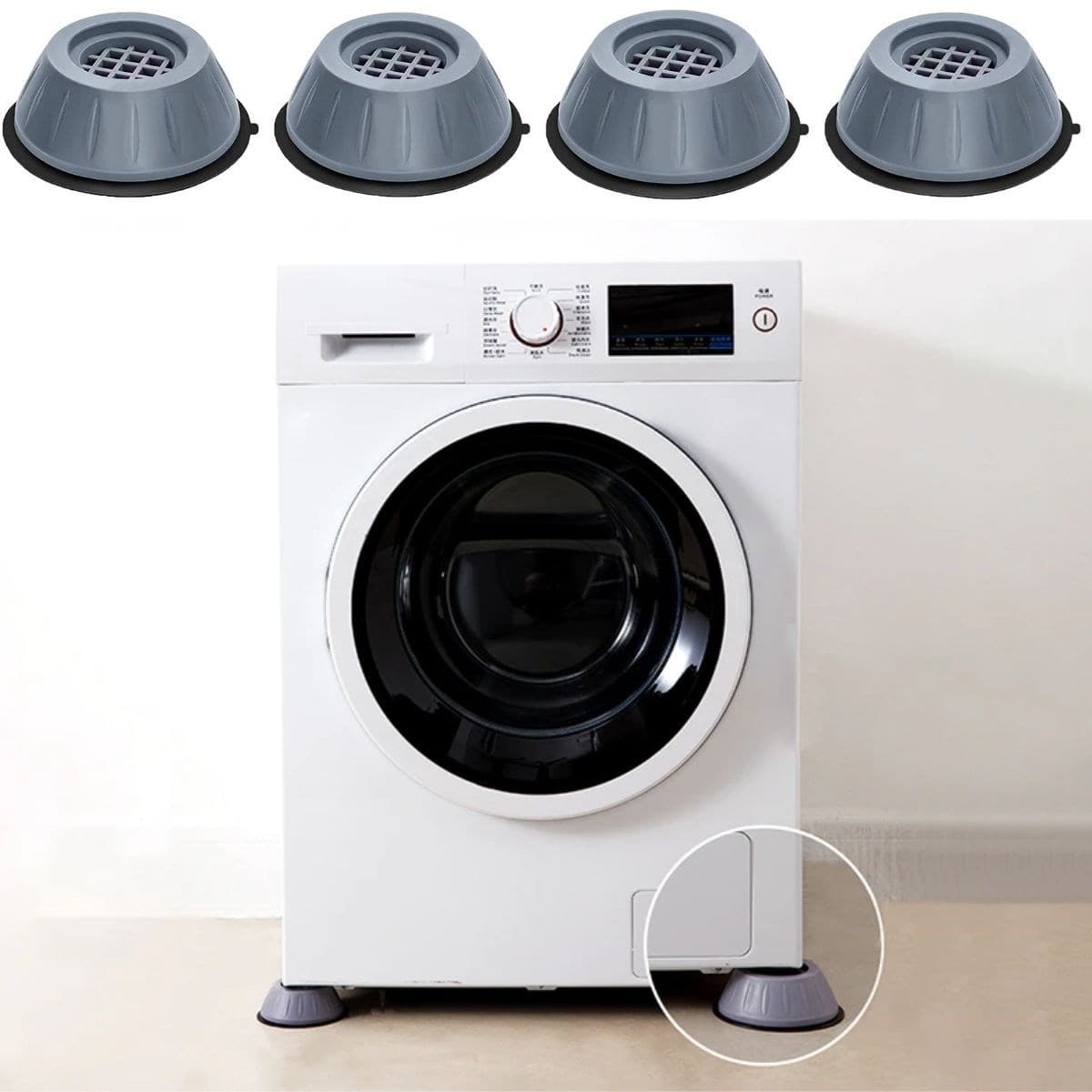 Roichil® Çamaşır Makinesi Sarsıntı Titreşim Ses Önleyici Kaydırmaz Ayak 4lü Set
