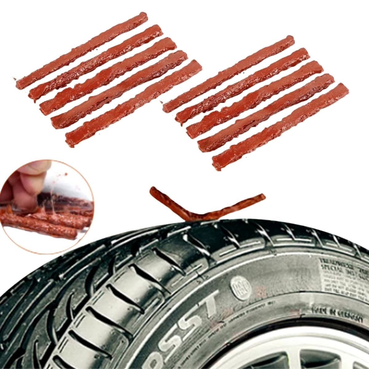 Roichil® 10 Adet Lastik Onarım İçin Lastik Tamir Fitili Yedek Lastik Fitili