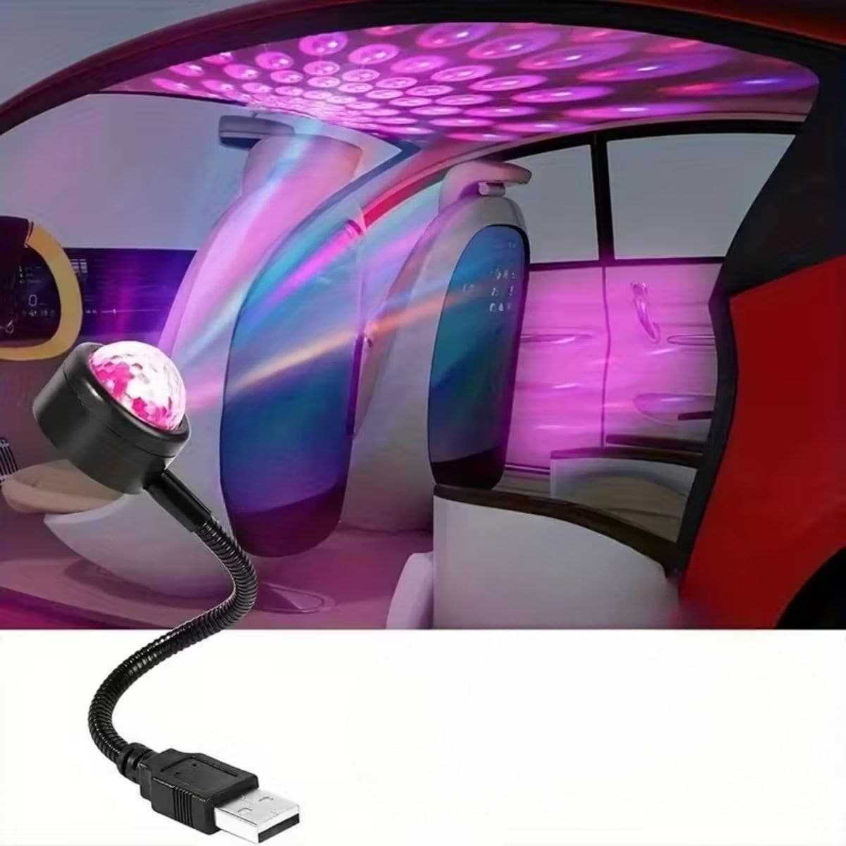 Roichil® USB Sese Duyarlı 8 Farklı Mod Işıklı LED Atmosfer Işığı – Ambiyans Aydınlatması