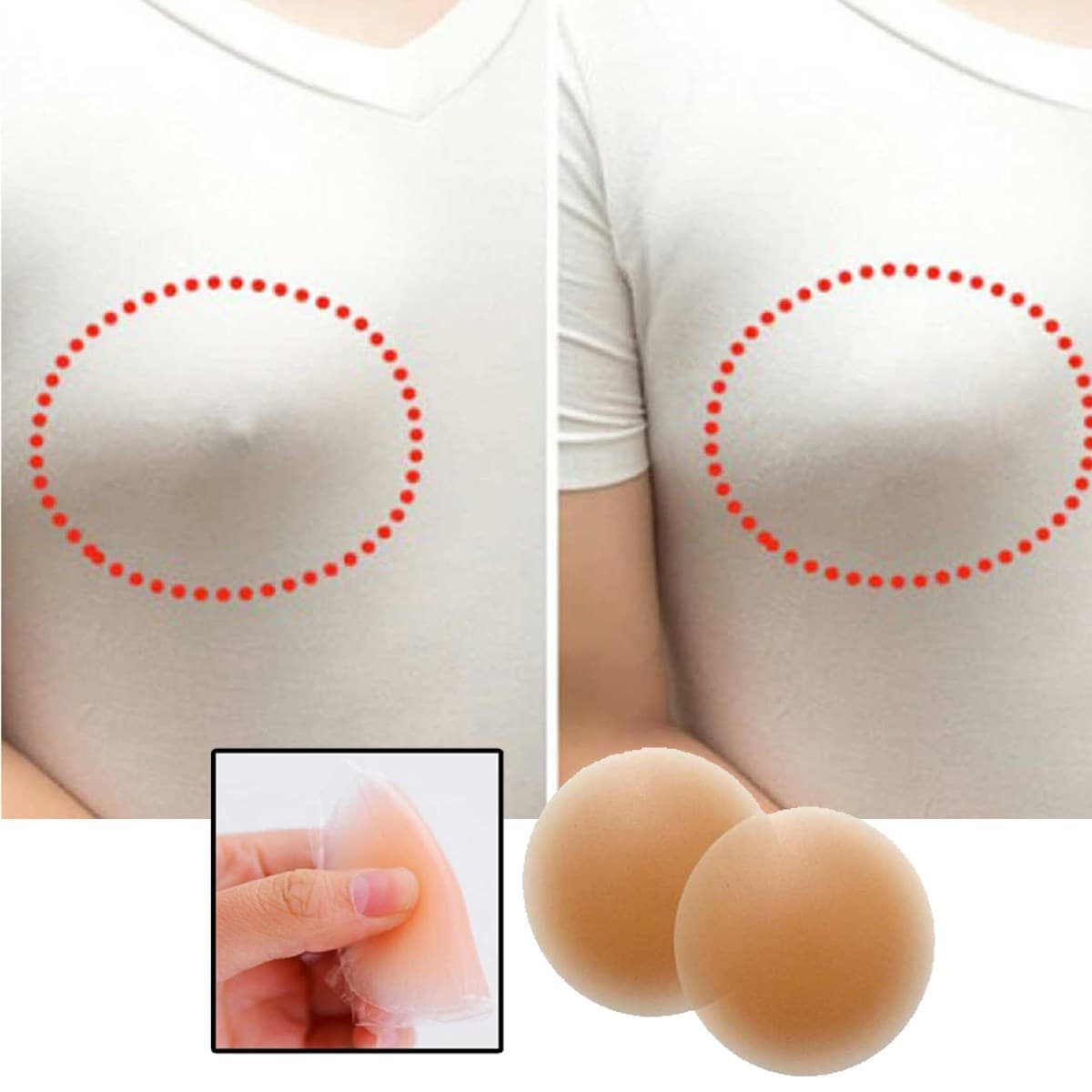 Roichil® Silikon Göğüs Ucu Kapatıcı Gizleyici Bant Aparat Nipple Pad