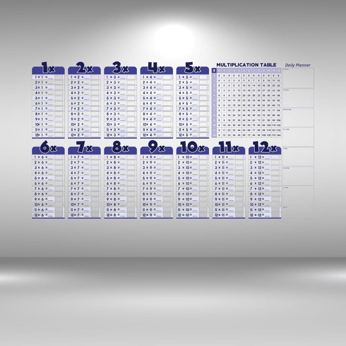 Roichil® Statik Akıllı Kağıt Ingilizce Çarpım Tablosu 100x56 Cm
