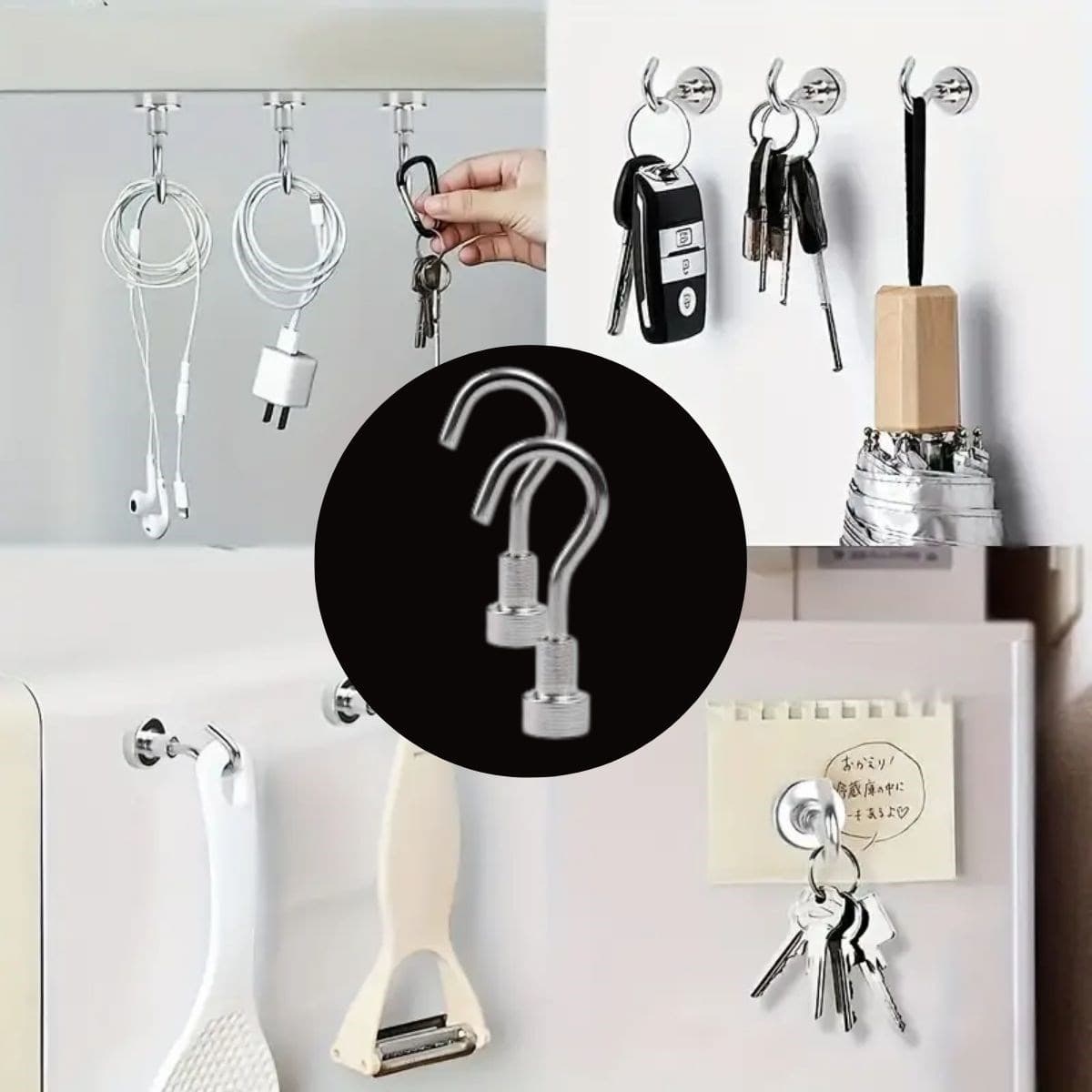 Roichil® Güçlü Manyetik Mutfak,Banyolar İçin Çok Amaçlı 2'li Magnet Askı