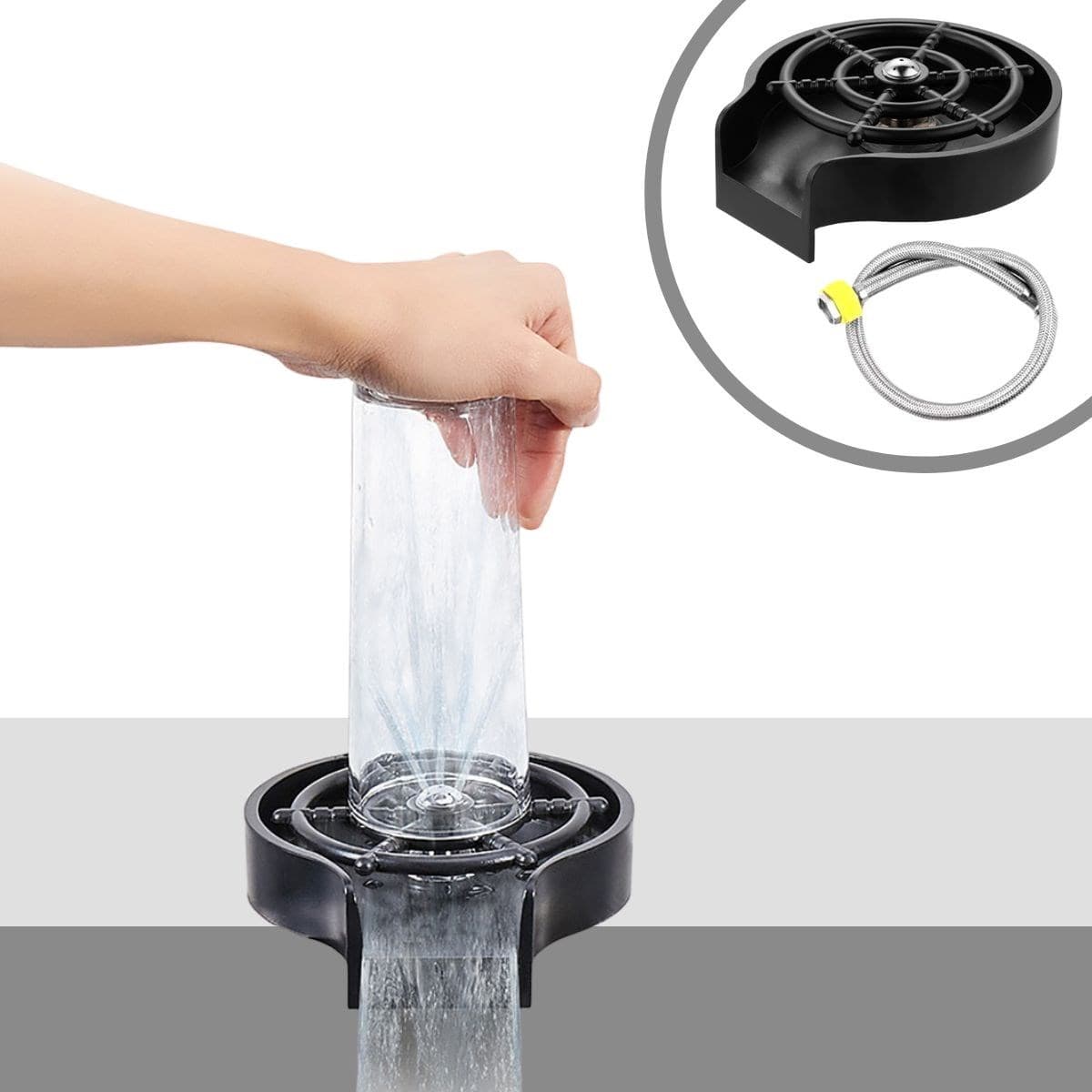 Roichil® Yüksek Basınçlı Otomatik Bardak Yıkama Aparatı Mutfak Lavaboları İçin Hızlı Kupa Durulayıcı