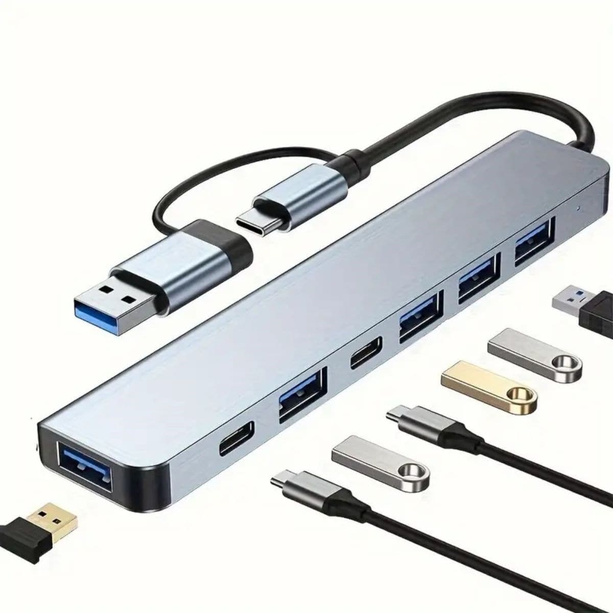 Roichil® 8 in 1 Usb Çevirici Notebook Macbook Type-C Uyumlu Görüntü Aktarıcı Hub