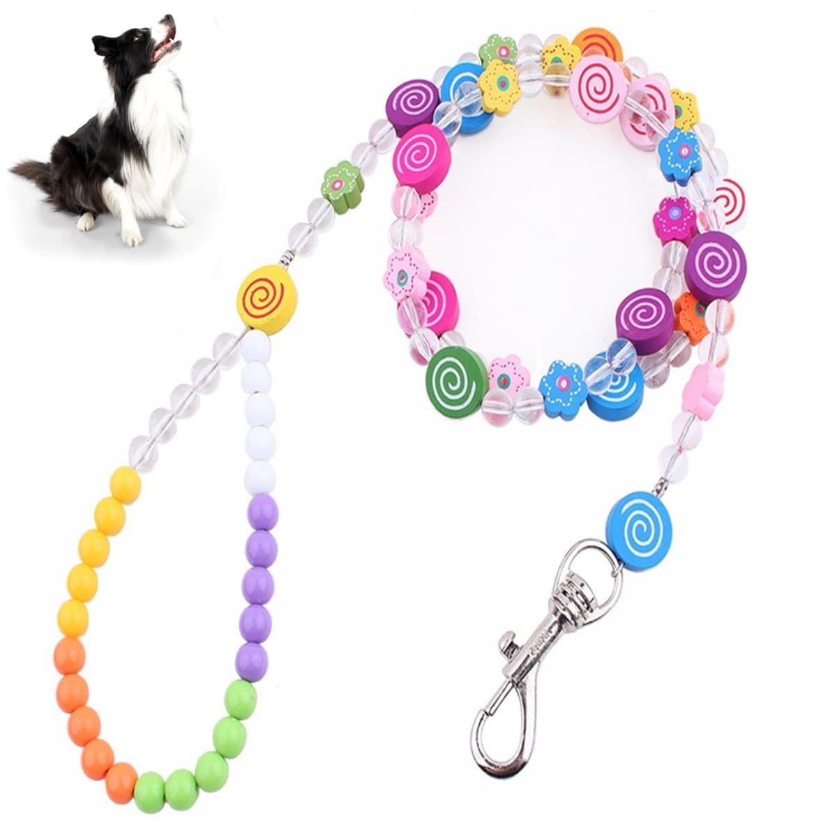 Roichil® Boncuklu Desenli Çelik Telli Süslü Sevimli Kedi Köpek Tasması