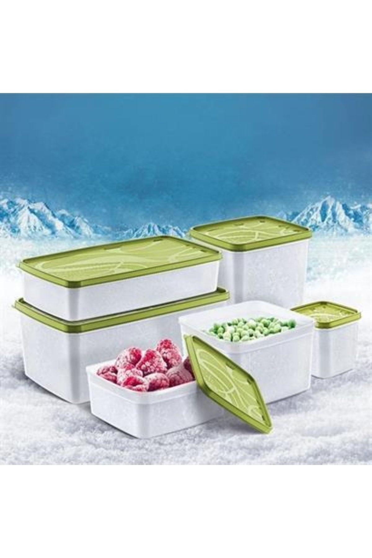 6 Parça Kapaklı Makinede Yıkanabilen Yiyeceklerin Tazeliğini Koruyan Saklama Kapları
